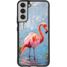 Coque Samsung Galaxy S22+ - Silicone rigide noir Paint Flamingo