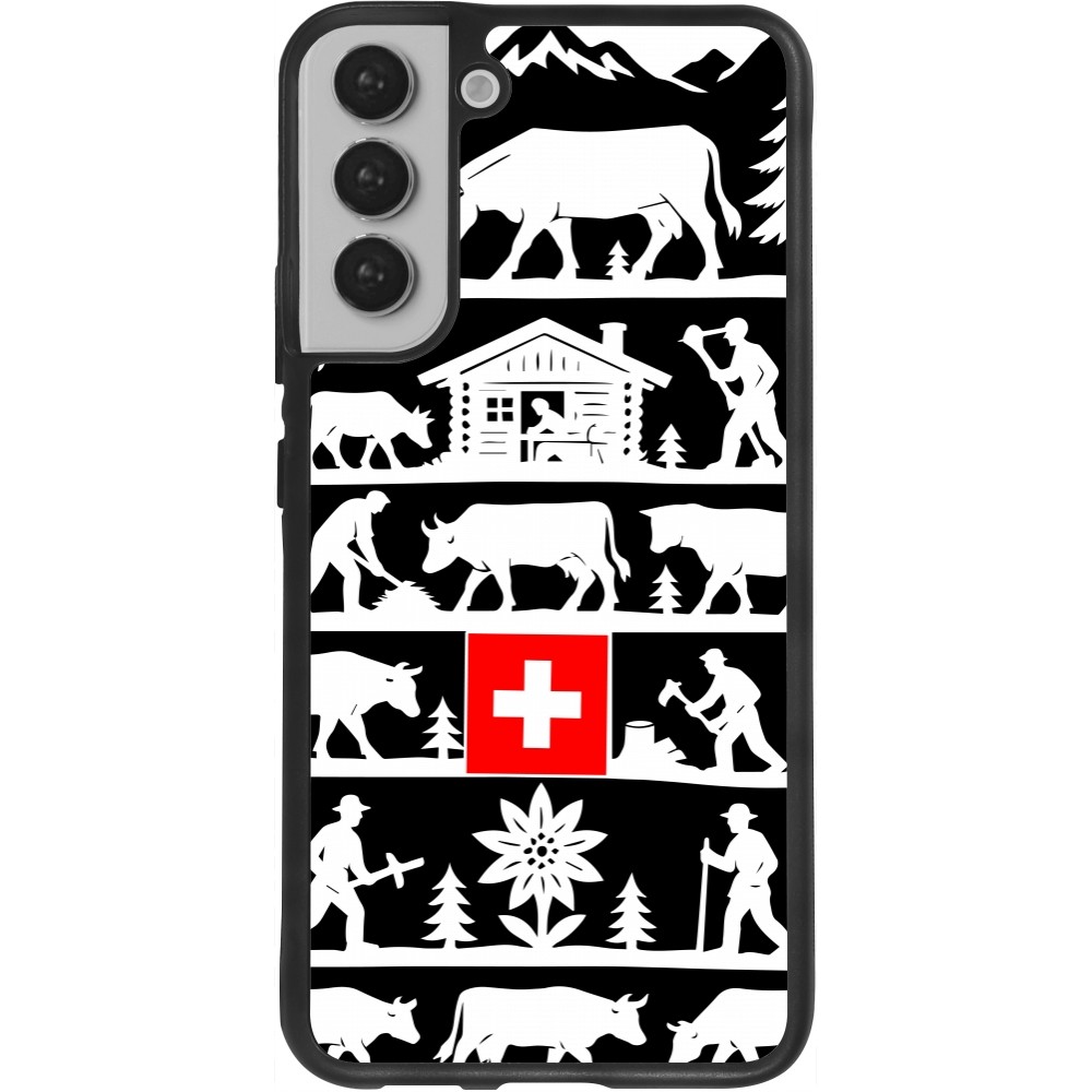 Coque Samsung Galaxy S22+ - Silicone rigide noir Poya Suisse 1 noir