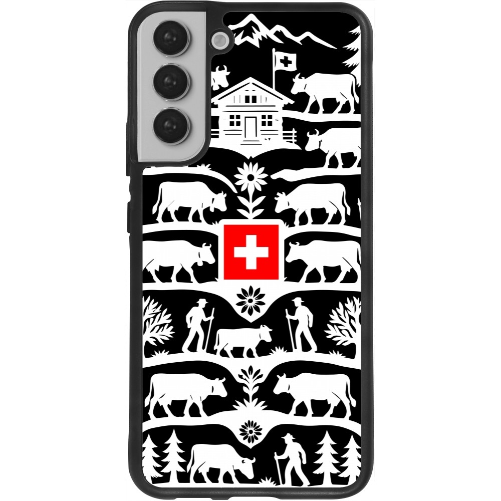 Coque Samsung Galaxy S22+ - Silicone rigide noir Poya Suisse 3 noir