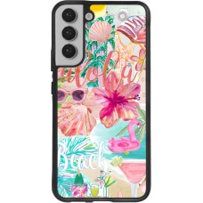 Samsung Galaxy S22+ Case Hülle - Silikon schwarz Preppy Collage Aloha