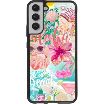 Samsung Galaxy S22+ Case Hülle - Silikon schwarz Preppy Collage Aloha