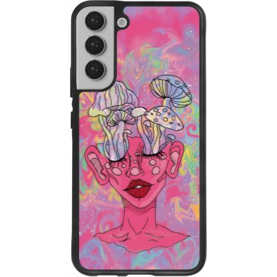 Coque Samsung Galaxy S22+ - Silicone rigide noir Psychedelic pink mushroom