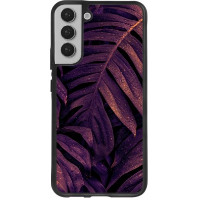 Coque Samsung Galaxy S22+ - Silicone rigide noir Purple Light Leaves