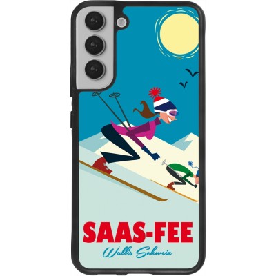Samsung Galaxy S22+ Case Hülle - Silikon schwarz Saas-Fee Ski Downhill