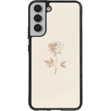 Coque Samsung Galaxy S22+ - Silicone rigide noir Sable Rose Minimaliste