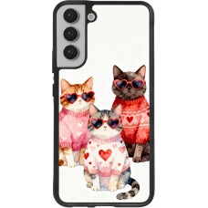 Coque Samsung Galaxy S22+ - Silicone rigide noir Saint Valentines Day 26 Cat Love