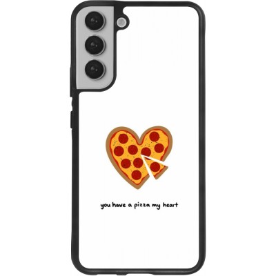 Coque Samsung Galaxy S22+ - Silicone rigide noir Saint Valentines Day 26 You have my pizza heart