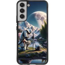 Coque Samsung Galaxy S22+ - Silicone rigide noir Samurai Katana Lune
