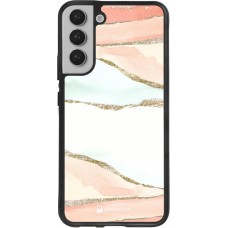Coque Samsung Galaxy S22+ - Silicone rigide noir Shimmering Orange