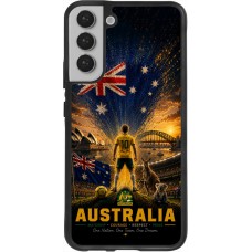 Coque Samsung Galaxy S22+ - Silicone rigide noir Football Australie splash 2026