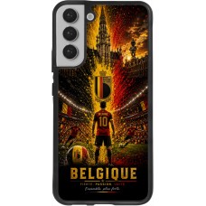 Coque Samsung Galaxy S22+ - Silicone rigide noir Football Belgique splash 2026