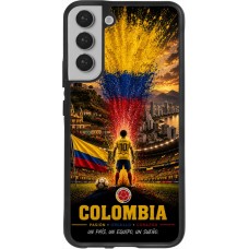 Coque Samsung Galaxy S22+ - Silicone rigide noir Football Colombie splash 2026