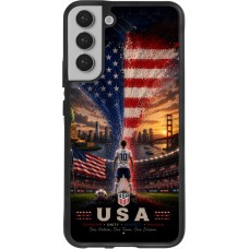 Coque Samsung Galaxy S22+ - Silicone rigide noir Football États-Unis splash 2026