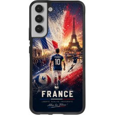Coque Samsung Galaxy S22+ - Silicone rigide noir Football France splash 2026