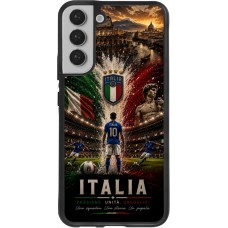 Coque Samsung Galaxy S22+ - Silicone rigide noir Football Italie splash 2026