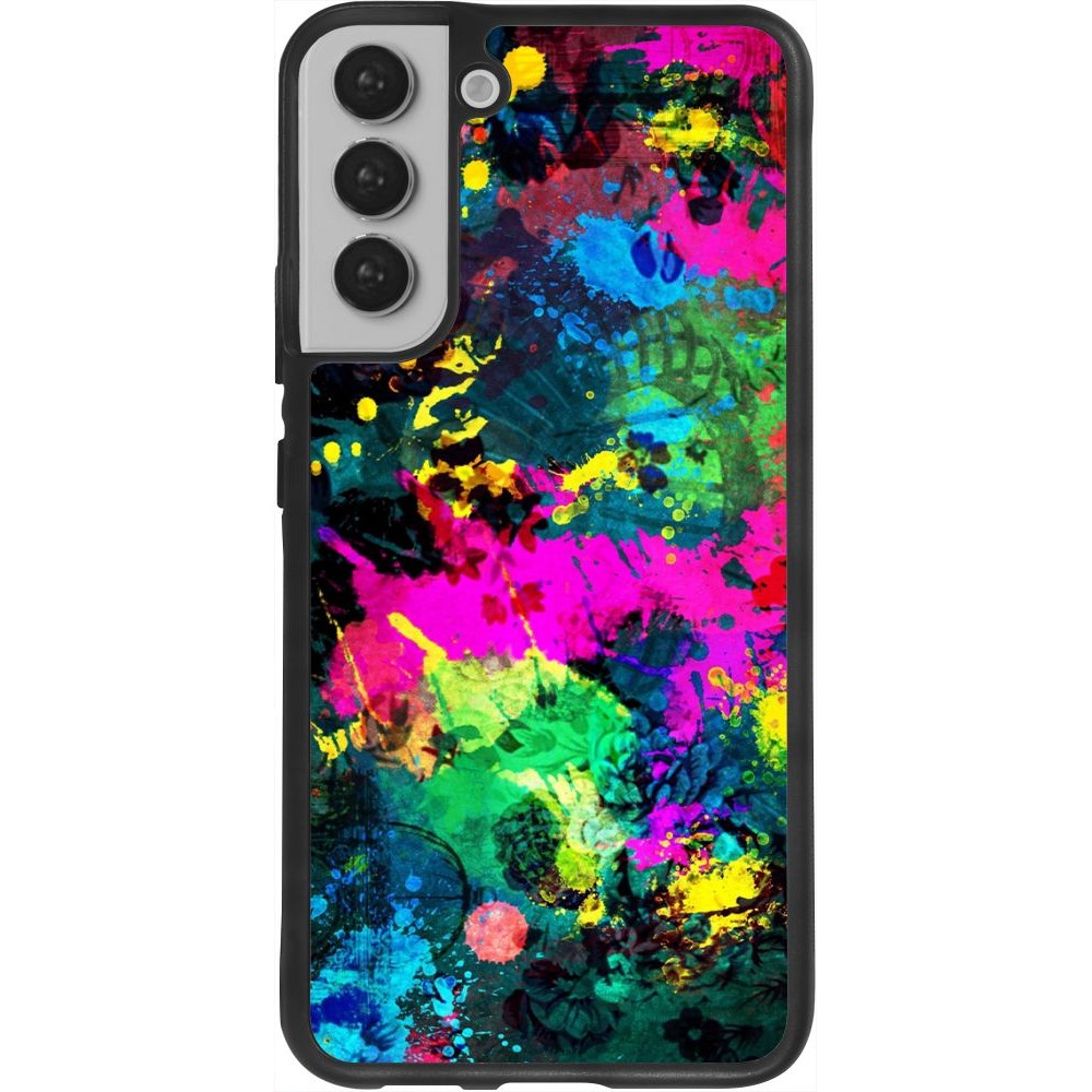 Coque Samsung Galaxy S22+ - Silicone rigide noir Splash paint