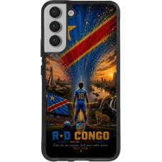 Coque Samsung Galaxy S22+ - Silicone rigide noir Football République démocratique du Congo splash 2026