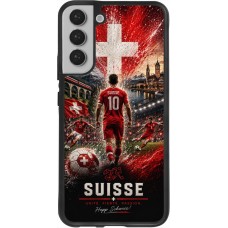 Coque Samsung Galaxy S22+ - Silicone rigide noir Football Suisse splash 2026