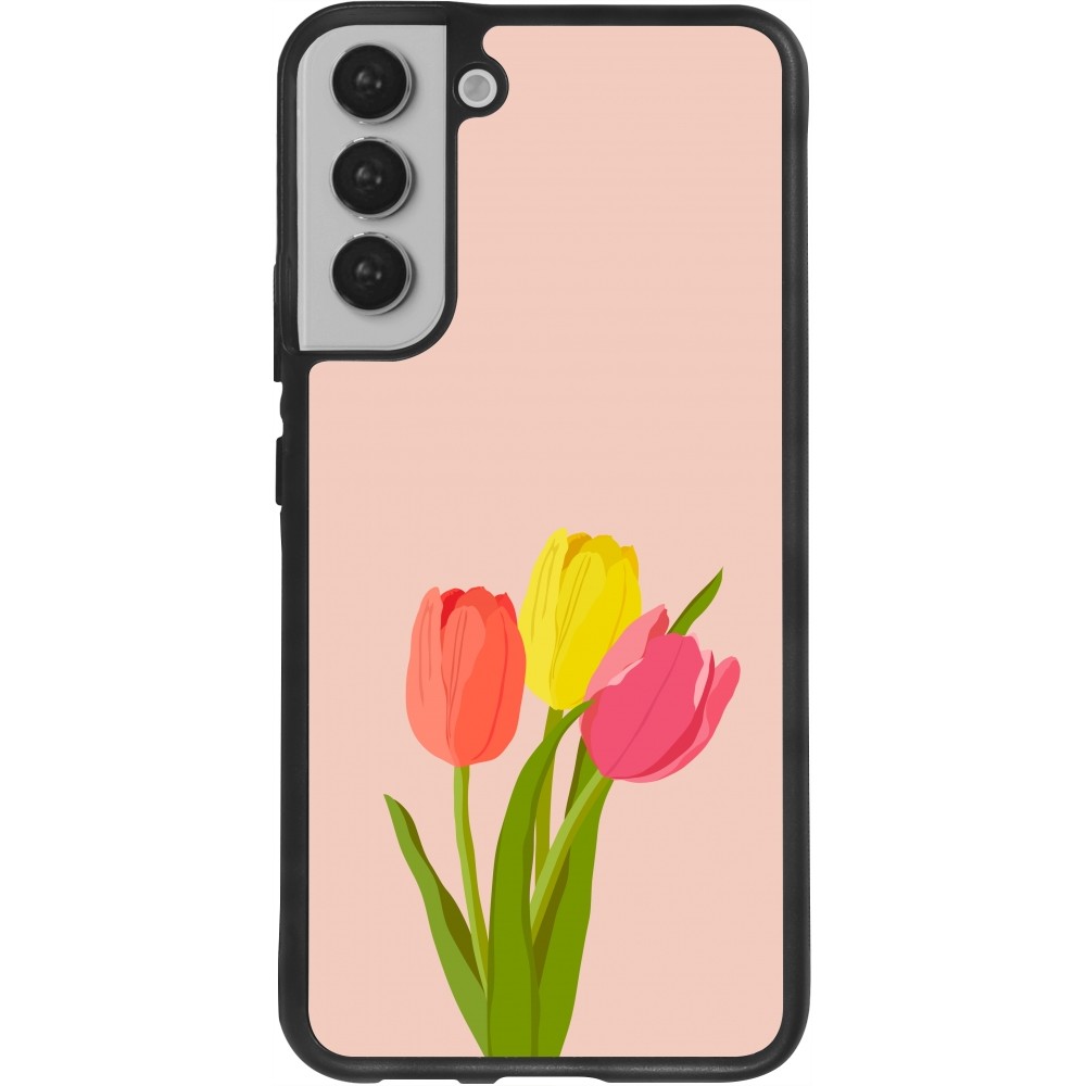 Coque Samsung Galaxy S22+ - Silicone rigide noir Spring 23 tulip trio