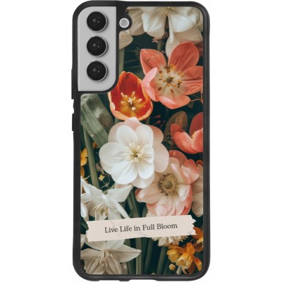 Coque Samsung Galaxy S22+ - Silicone rigide noir Full Bloom Spring 2026