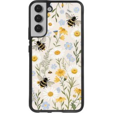 Coque Samsung Galaxy S22+ - Silicone rigide noir Pattern bees 2026