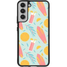 Coque Samsung Galaxy S22+ - Silicone rigide noir Summer 2025 Pattern citron