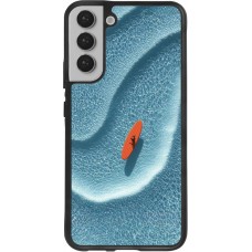 Coque Samsung Galaxy S22+ - Silicone rigide noir Orange surf Summer 2026