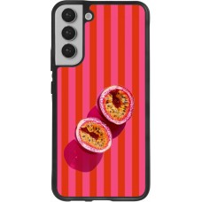 Coque Samsung Galaxy S22+ - Silicone rigide noir Passion fruit Summer 2026