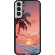 Coque Samsung Galaxy S22+ - Silicone rigide noir Watch more sunsets Summer 2026