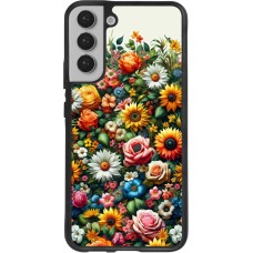Coque Samsung Galaxy S22+ - Silicone rigide noir Summer Floral Pattern