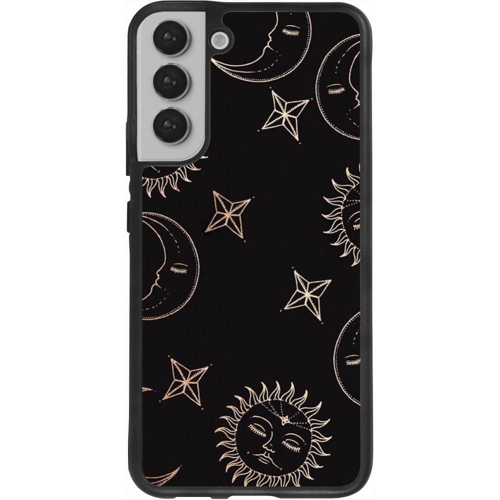 Coque Samsung Galaxy S22+ - Silicone rigide noir Suns and Moons