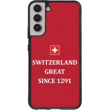 Coque Samsung Galaxy S22+ - Silicone rigide noir Switzerland Great Since 1291