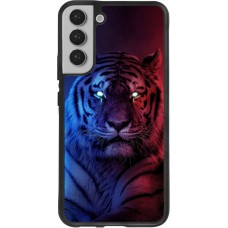 Coque Samsung Galaxy S22+ - Silicone rigide noir Tiger Blue Red