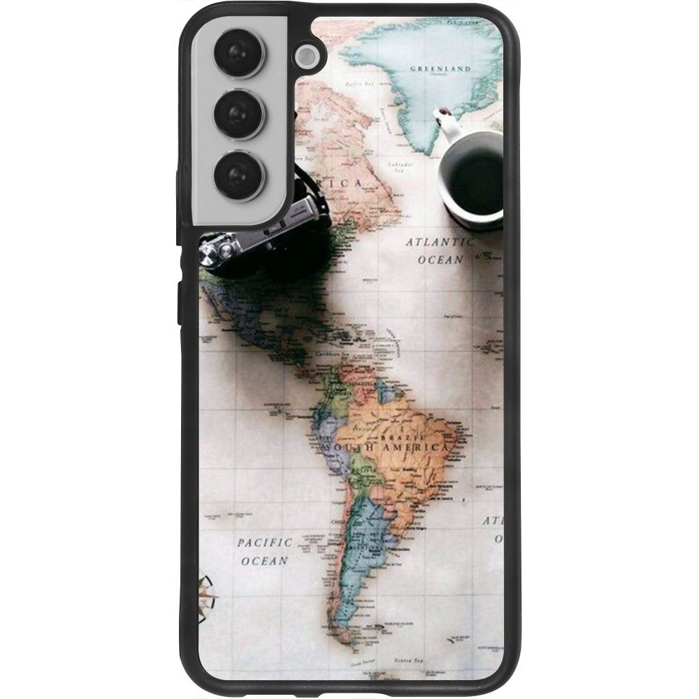 Coque Samsung Galaxy S22+ - Silicone rigide noir Travel 01