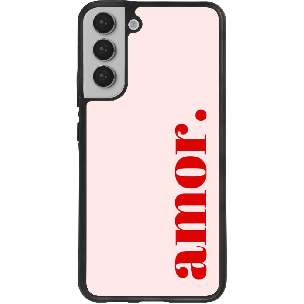 Coque Samsung Galaxy S22+ - Silicone rigide noir Valentine 2024 amor
