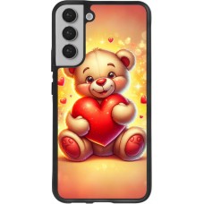 Coque Samsung Galaxy S22+ - Silicone rigide noir Valentine 2024 Teddy love