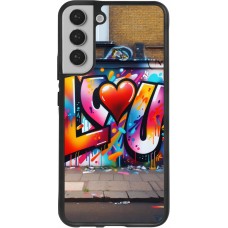 Coque Samsung Galaxy S22+ - Silicone rigide noir Valentine 2025 Love U Tag