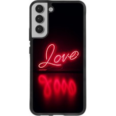 Coque Samsung Galaxy S22+ - Silicone rigide noir Valentine 2025 Neon Love