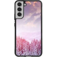 Coque Samsung Galaxy S22+ - Silicone rigide noir Winter 22 Pink Forest