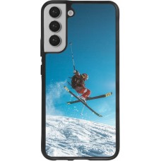 Coque Samsung Galaxy S22+ - Silicone rigide noir Winter 22 Ski Jump