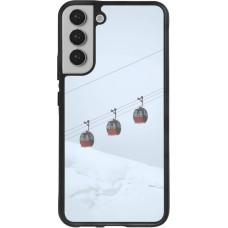 Coque Samsung Galaxy S22+ - Silicone rigide noir Winter 22 ski lift