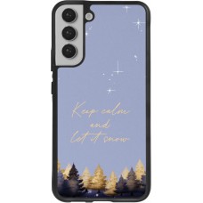 Coque Samsung Galaxy S22+ - Silicone rigide noir Winter 25 Winter illustration of trees
