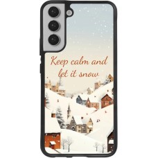 Coque Samsung Galaxy S22+ - Silicone rigide noir Winter 25 Winter Keep calm and let it snow