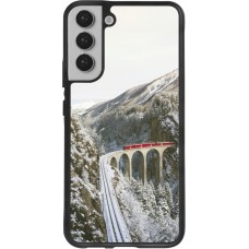 Coque Samsung Galaxy S22+ - Silicone rigide noir Winter 25 Winter polar express