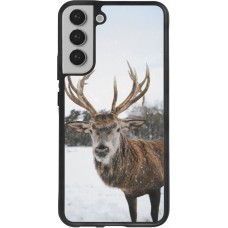 Coque Samsung Galaxy S22+ - Silicone rigide noir Winter 25 Winter reindeer