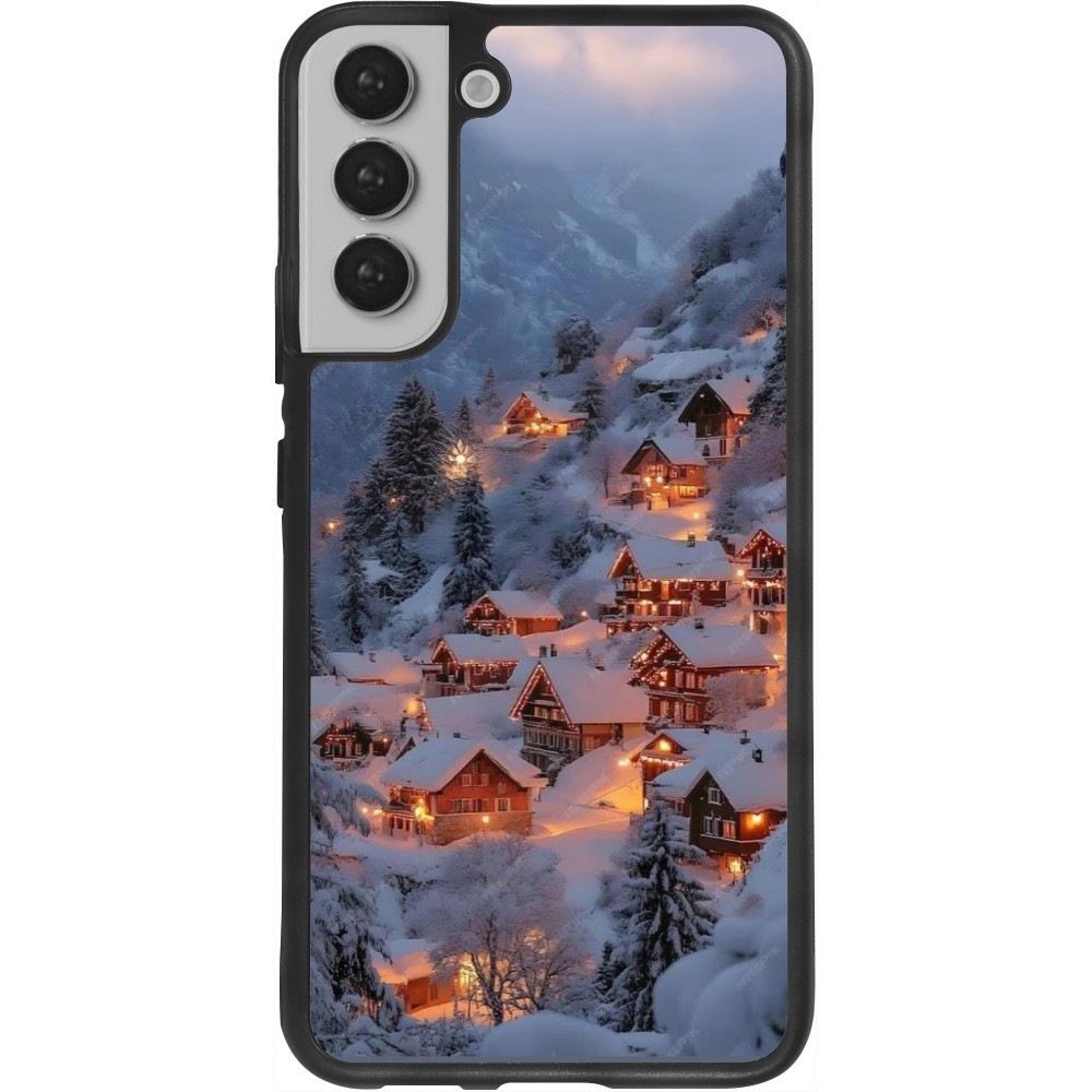 Samsung Galaxy S22+ Case Hülle - Silikon schwarz Winter 25 Winter snowy village