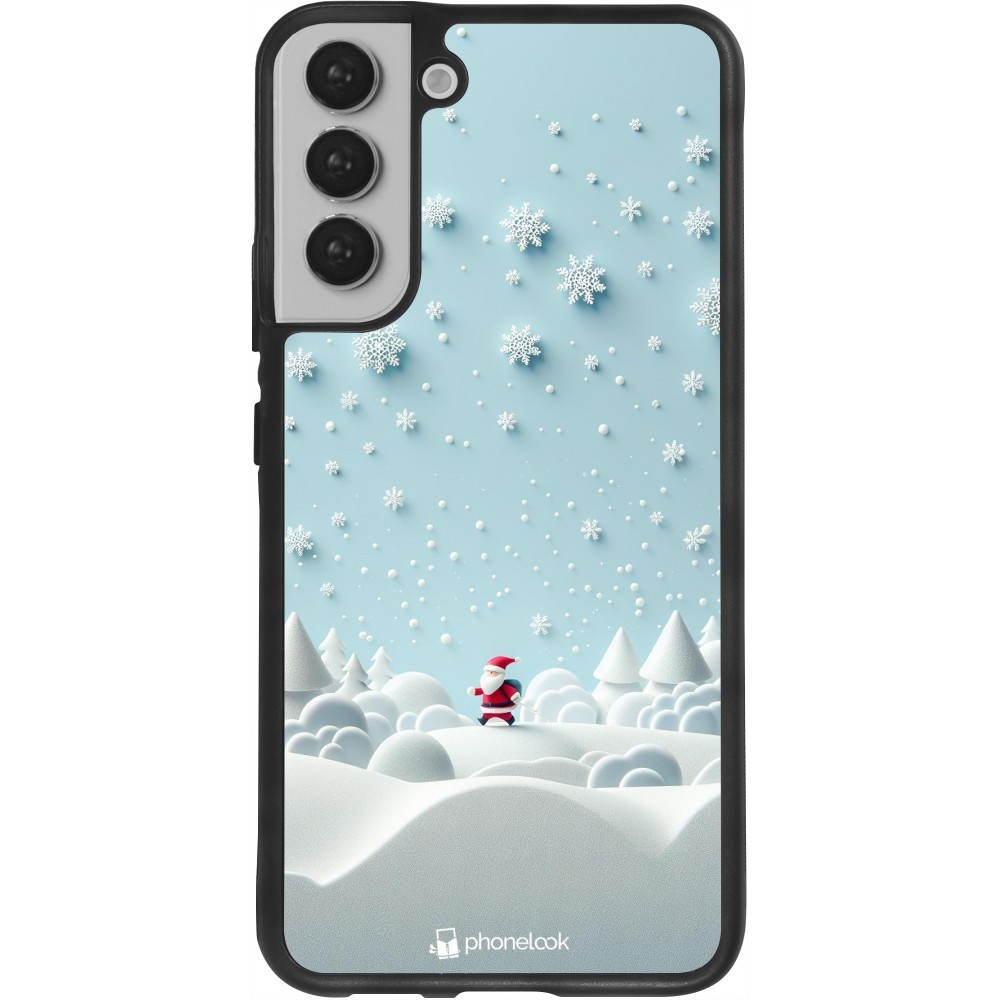 Samsung Galaxy S22+ Case Hülle - Silikon schwarz Weihnachten 2023 Kleiner Vater Schneeflocke