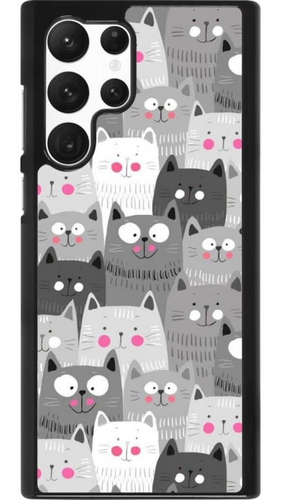 Coque Samsung Galaxy S22 Ultra - Chats gris troupeau