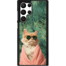 Samsung Galaxy S22 Ultra Case Hülle - Cat Summer Palms