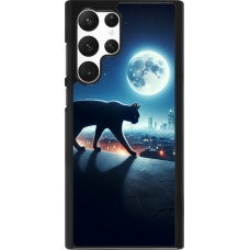 Samsung Galaxy S22 Ultra Case Hülle - Schwarze Katze unter dem Vollmond